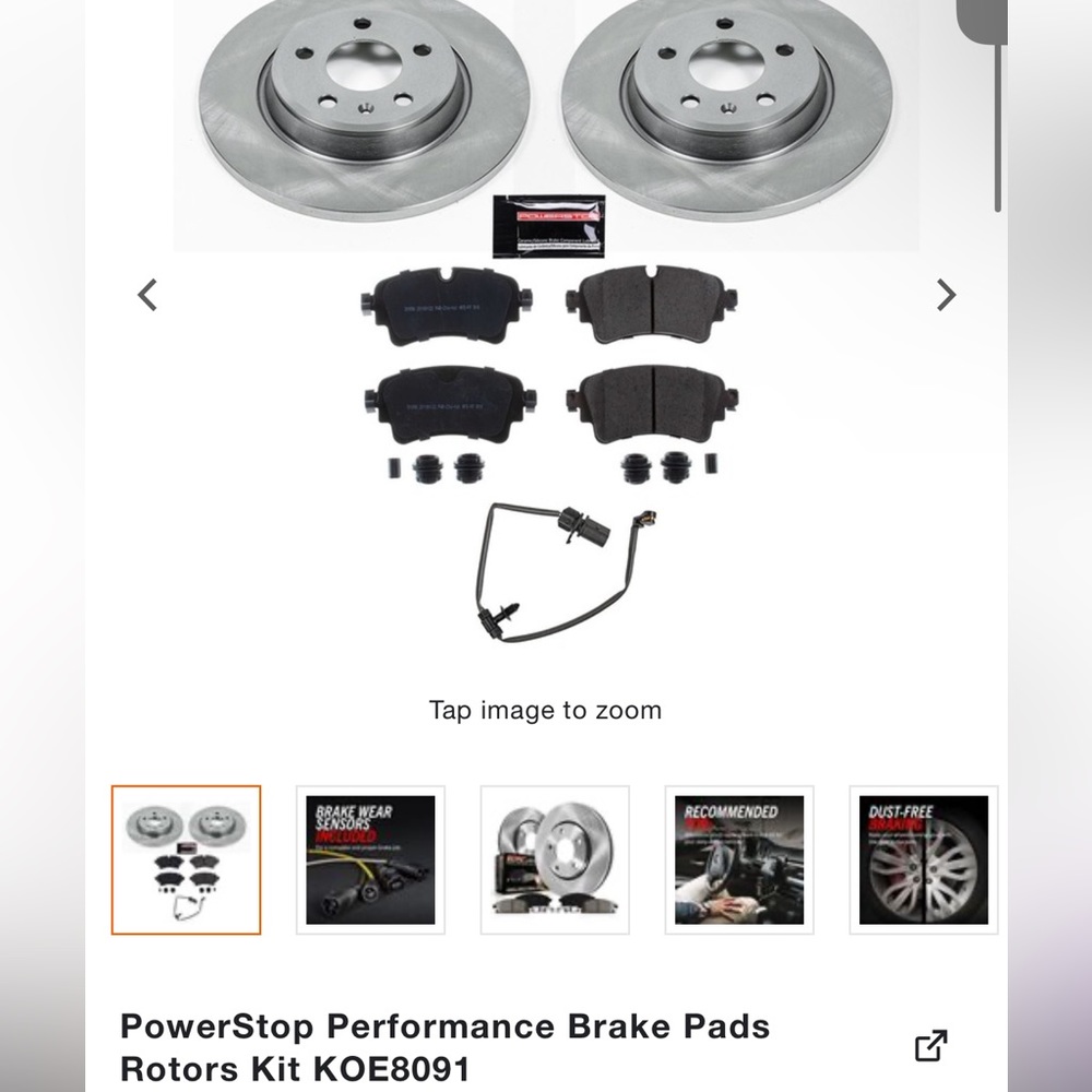 PowerStop Performance Brake Pads Rotors Kit KOE8091
